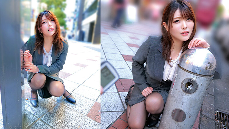 「【素人OL】美乳ビジネススーツ美女が野外露出で羞恥プレイ!リモコンバイブお散歩で絶頂連発」のサンプル画像1枚目