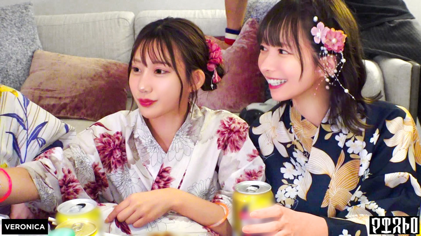 「【春乃るる・天馬ゆい】浴衣美女をナンパして集団プレイ!素人娘たちと夏の夜の濃厚体験」のサンプル画像1枚目