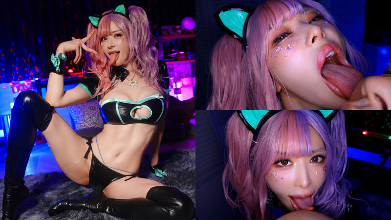「爆乳舌長コスプレイヤーのねっとりナメクジ淫語責め」のサンプル画像15枚目