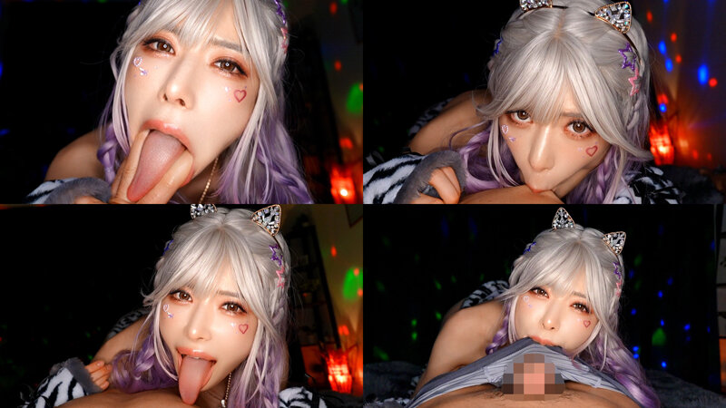 「爆乳舌長コスプレイヤーのねっとりナメクジ淫語責め」のサンプル画像3枚目