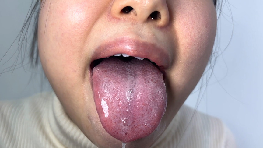 「唾液たっぷりかりなちゃんの口内観察」のサンプル画像10枚目