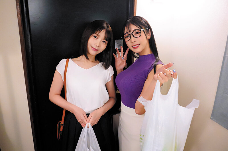 「天馬ゆい・小野坂ゆいかの巨乳美乳W痴女ハーレム3P！騎乗位＆中出しで絡み合うほろ酔いセックス」のサムネイル