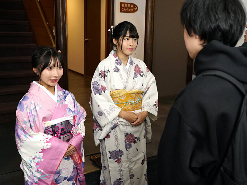 「八森わか菜・由良かな 姉妹女将の濃厚おもてなし 潮吹き・鼻フックで魅せる温泉旅館の秘密接客」のサンプル画像1枚目