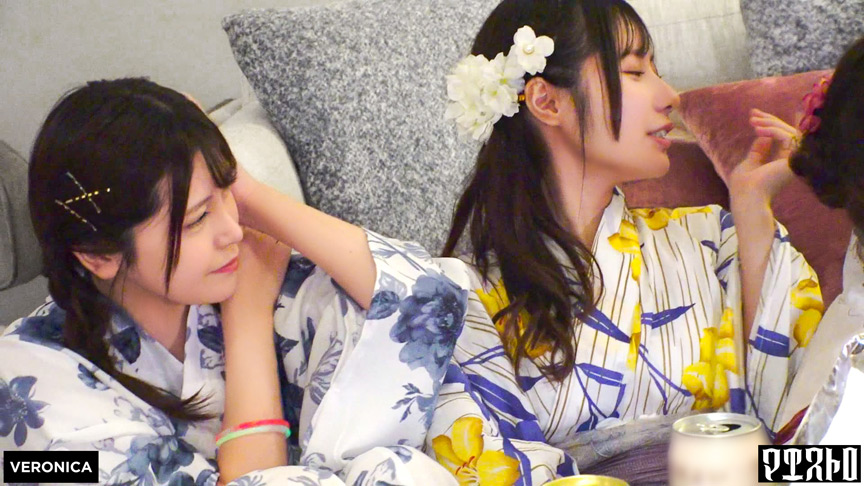 「【皆瀬あかり・松井日奈子】素人浴衣美女とナンパ宅飲みで濃厚プライベートSEX」のサンプル画像1枚目