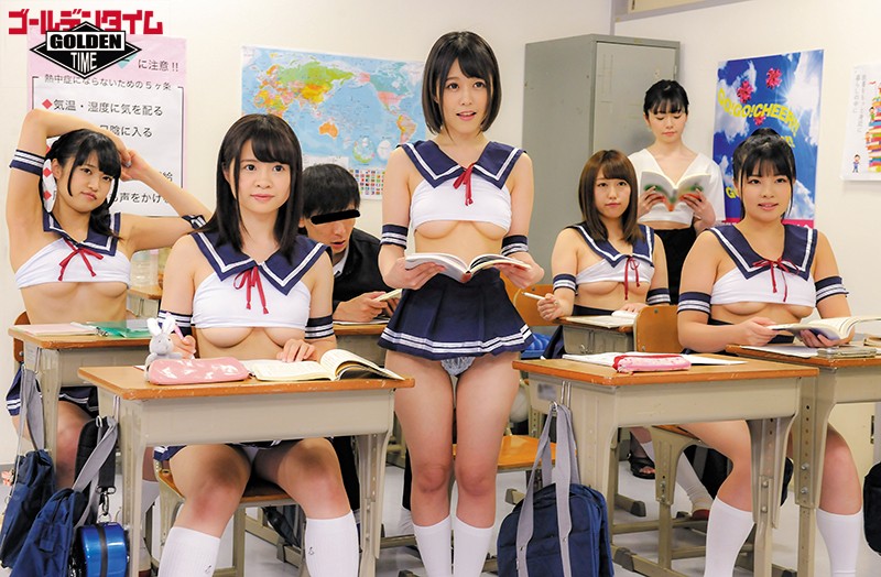 「転校した学校は『ウルトラクールビズ！』生徒も先生もおへそ丸出し！パンチラしまくり！おっぱいも半分見えちゃってる超ミニミニ制服でフル勃起必至の学園生活！2」のサンプル画像8枚目