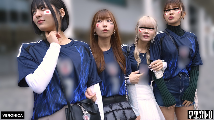 「ゴールイン！美少女サポーター達とスタジアム外で秘密のオフサイド！【みゆ／ゆみ／れい／りん】Ver.みゆ＆ゆみ」のサンプル画像1枚目