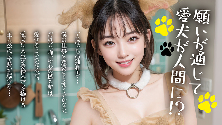 「【AI同人】愛するペットが魔法で彼女になっちゃいました」のサンプル画像1枚目
